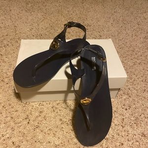 Michael Kors navy blue thong sandals